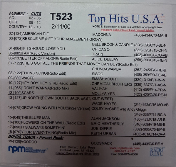 Top Hits U.S.A. 2/11/00