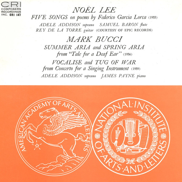 Five Songs On Poems By Federico Garcia Lorca / Summer Aria And Spring Aria From “Tale For A Deaf Ear” / Vocalise And Tug Of War From Concerto For A Singing Instrument