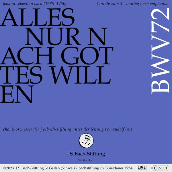 Alles Nur Nach Gottes Willen BWV72