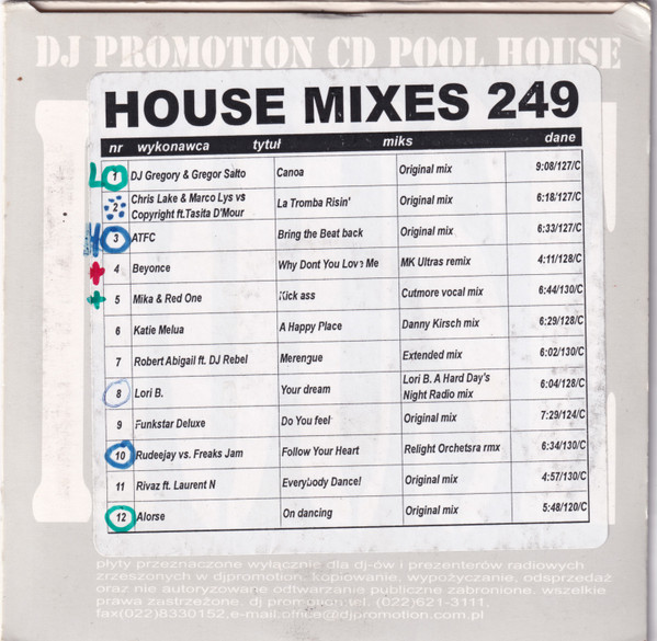 CD Pool House Mixes 249