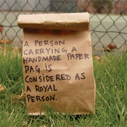 A Person Carrying A Handmade Paper Bag Is Considered As A Royal Person