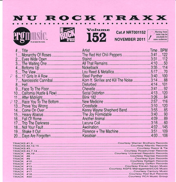 Nu Rock Traxx Volume 152