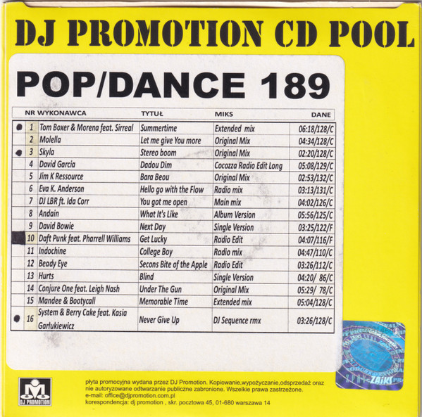 CD Pool Pop/Dance 189