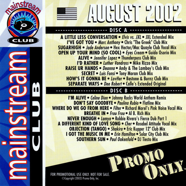 Promo Only Mainstream Club: August 2002