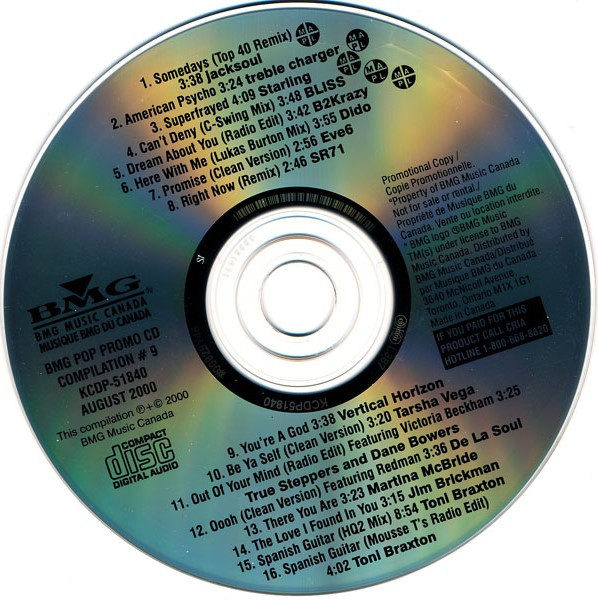 BMG Pop Promo CD Compilation #9