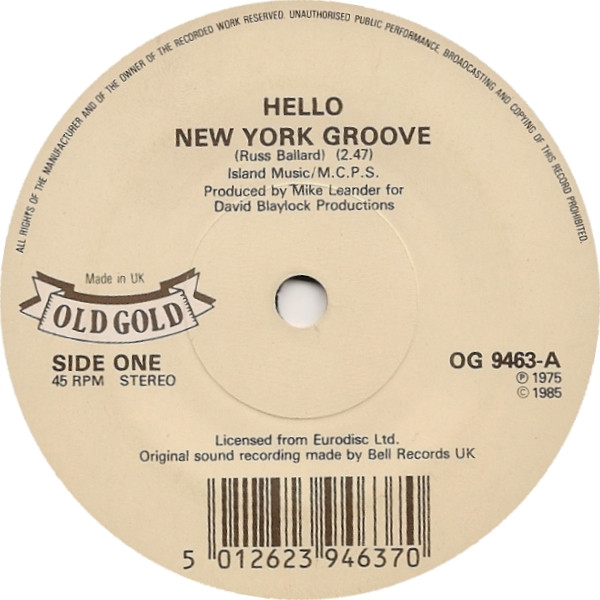 New York Groove / Tell Him