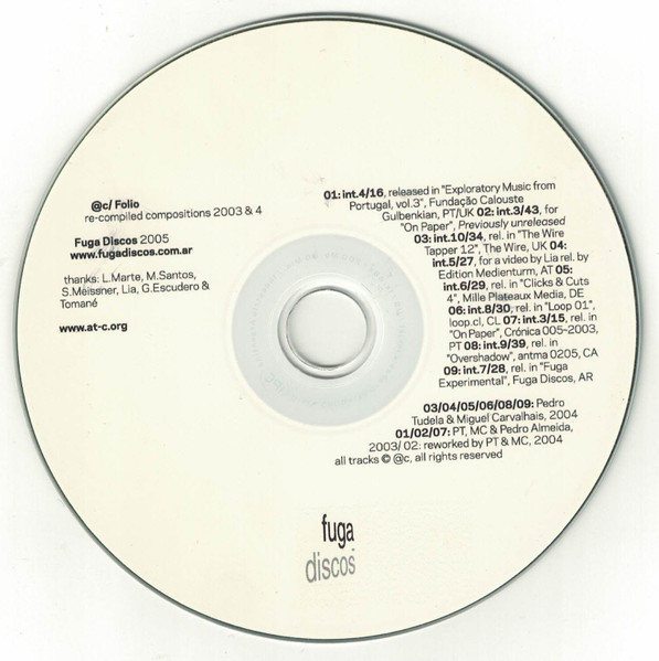 Folio, Re-compiled Compositions 2003 & 4