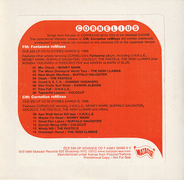 FM: Fantasma Remixes / CM: Cornelius Remixes
