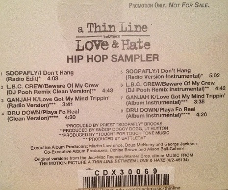 A Thin Line Between Love & Hate - Hip Hop Sampler