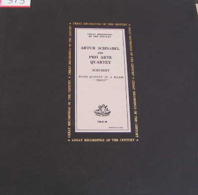 Piano Quintet In A Major Trout