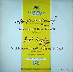 Streichquartett B-Dur KV 458 (Jagd-Quartett); Streichquartett Nr. 67 D-Dur Op. 64 Nr. 5 (Lerchenquartett)