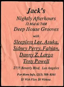 Jack's Nightly Afterhours, The Beverly Room, Los Angeles