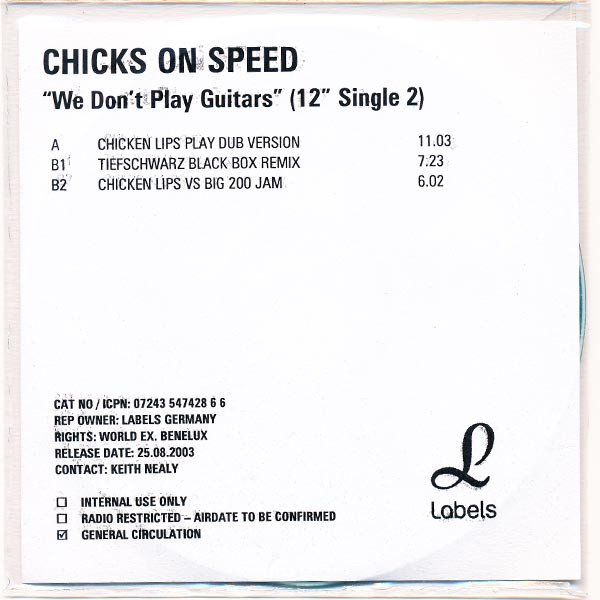 We Don't Play Guitars (12" Single 2)