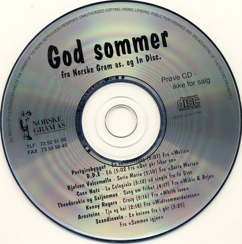 God Sommer Fra Norske Gram As. Og In Disc
