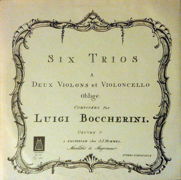Six Trios A Deux Violons Et Violoncello Obligé - Oeuvre I