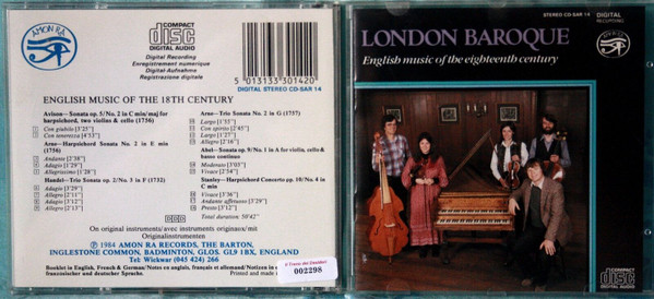 English Music Of The Eighteenth Century