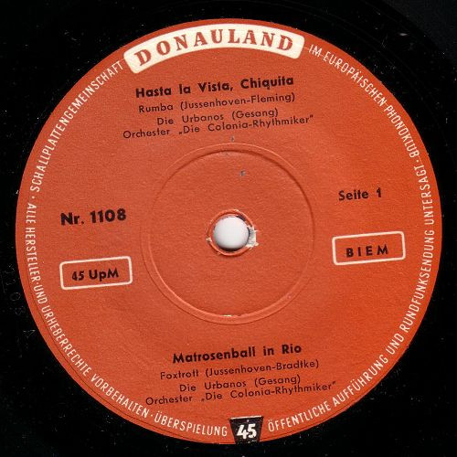 Hasta La Vista, Chiquita / Matrosenball In Rio / Schneeweiße Möwe Vom Nordseestrand / Schön, Schön, Schön