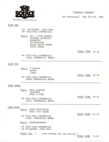 The Source - Radio Broadcast May 8-9-10, 1981