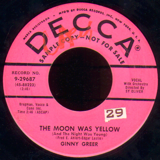 The Moon Was Yellow (And The Night Was Young) / I Can't Forget (N'Oublie Jamais)