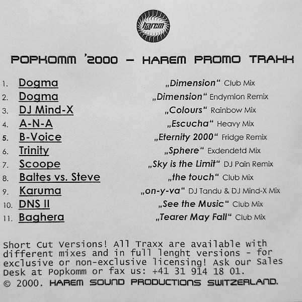 Popkomm 2000 - Harem Promo Traxx