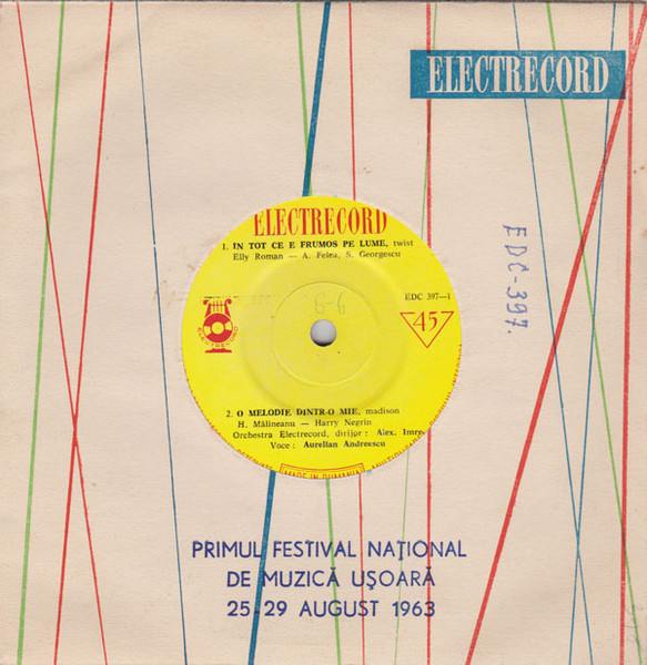 Primul Festival Național De Muzică 25 - 29 August 1963