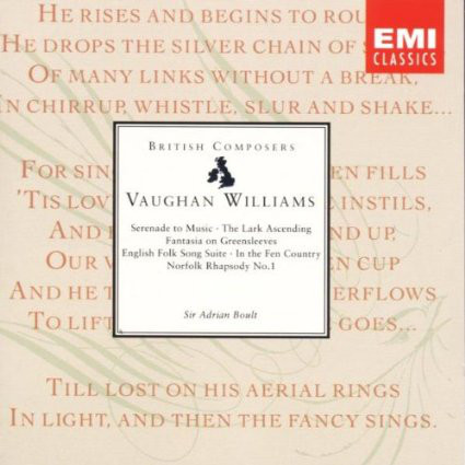 Serenade To Music • The Lark Ascending • Fantasia On Greensleeves • English Folk Song Suite • In The Fen Country • Norfolk Rhapsody No. 1