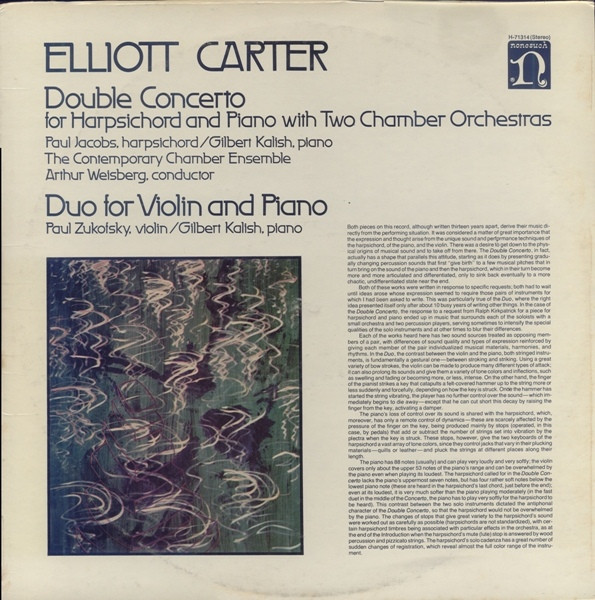 Double Concerto For Harpsichord And Piano With Two Chamber Orchestras / Duo For Violin And Piano