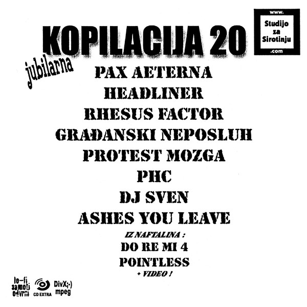 Jubilarna Kopilacija 20 • Studio Za Sirotinju