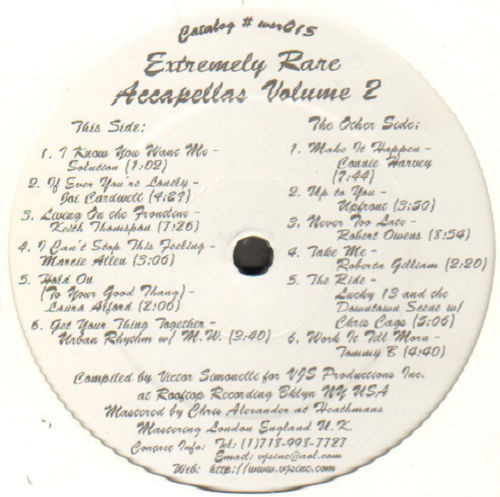 Extremely Rare Accapellas Volume 2