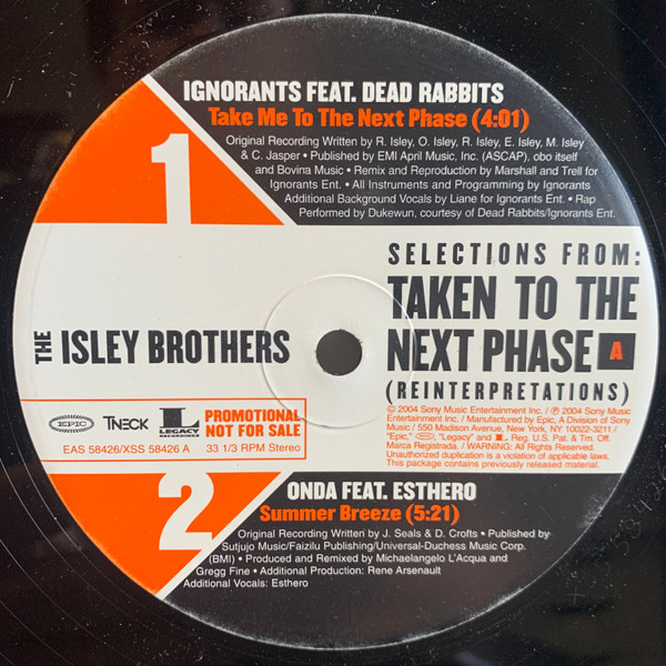 Selections From The Isley Brothers: Taken To The Next Phase