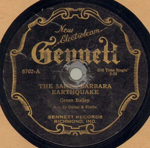 The Santa Barbara Earthquake / The Fate Of Ellen Smith