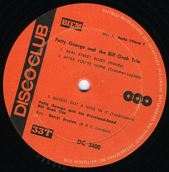Fatty George And The Bill Grah Trio