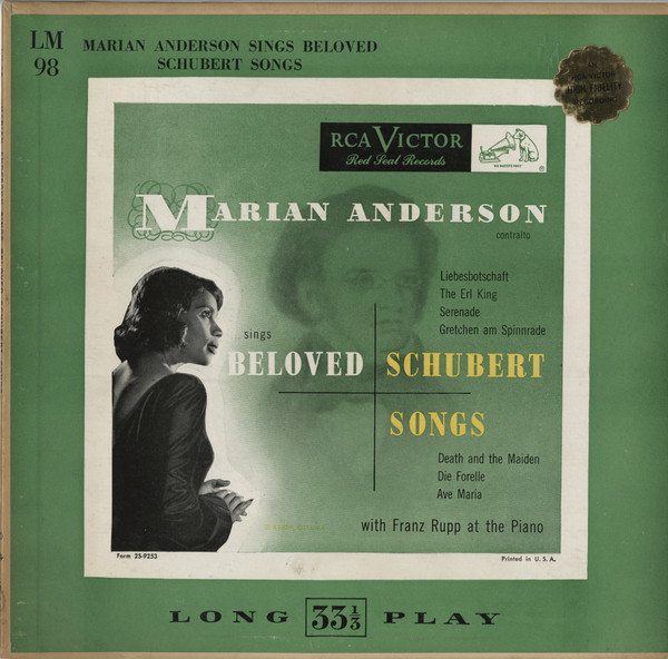Marian Anderson Sings Beloved Schubert Songs
