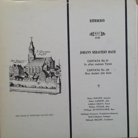 Cantata No. 97 In Allen Meinen Taten / Cantata No. 192 Nun Danket Alle Gott