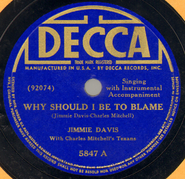 Why Should I Be To Blame / It's Hard But It's True