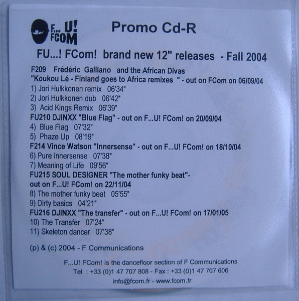 F...U F Com ! Brand New 12" Releases - Fall 2004