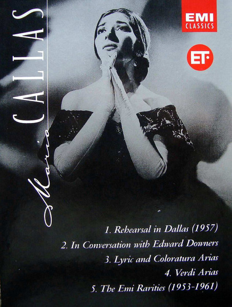 1. Rehearsals In Dallas (1957) / 2. In Conversation With Edward Downers / 3. Lyric And Coloratura Arias / 4. Verdi Arias / 5. The Emi Rarities (1953-1961)