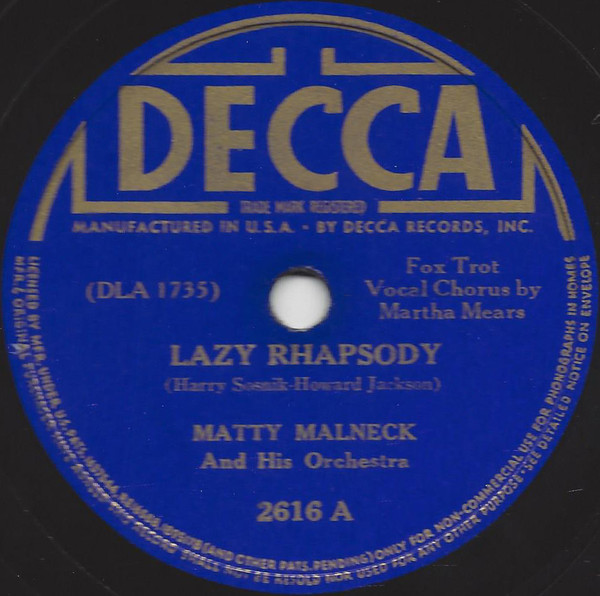 Lazy Rhapsody / By The Waters Of Minnetonka