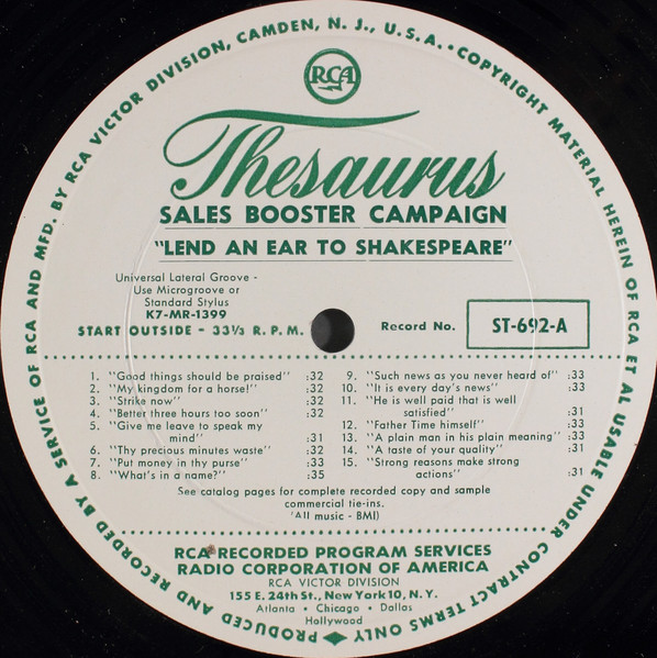 Sales Booster Campaign: "Lend And Ear To Shakespeare"