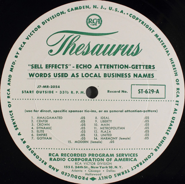"Sell Effects" - Echo Attention-Getters: Words Used As Local Business Names