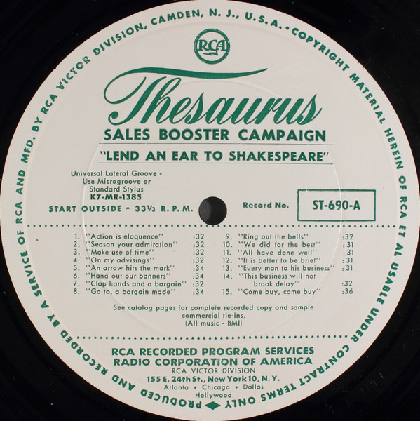 Sales Booster Campaign: "Lend An Ear To Shakespeare"