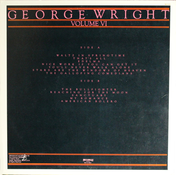 George Wright Plays Organ Classics Volume VI