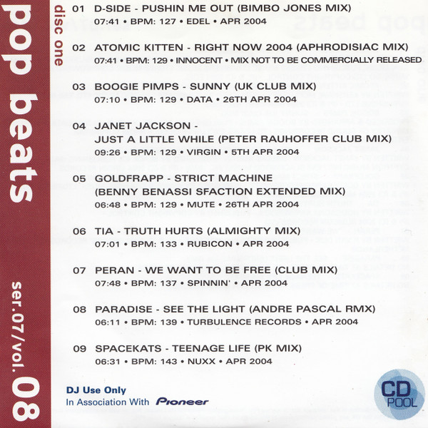CD Pool Pop Beats Series 07 Vol 8