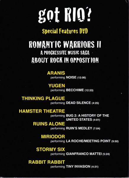 Got RIO? Romantic Warriors II Special Features DVD [A Progressive Music Saga About Rock In Opposition]