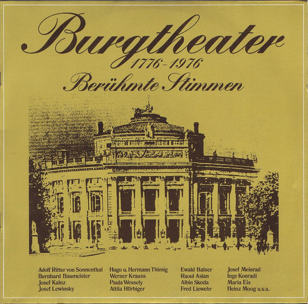 Burgtheater 1776-1976  Berühmte Stimmen