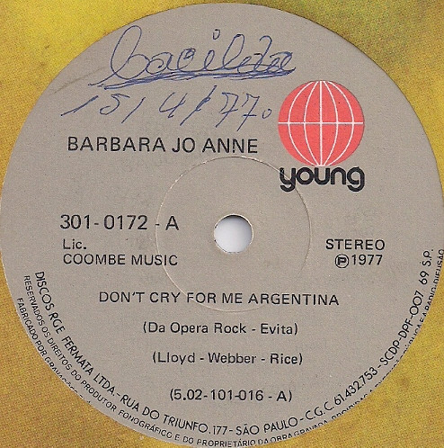 Don't Cry For Me Argentina / Cherchez La Femme - C'Est Si Bon