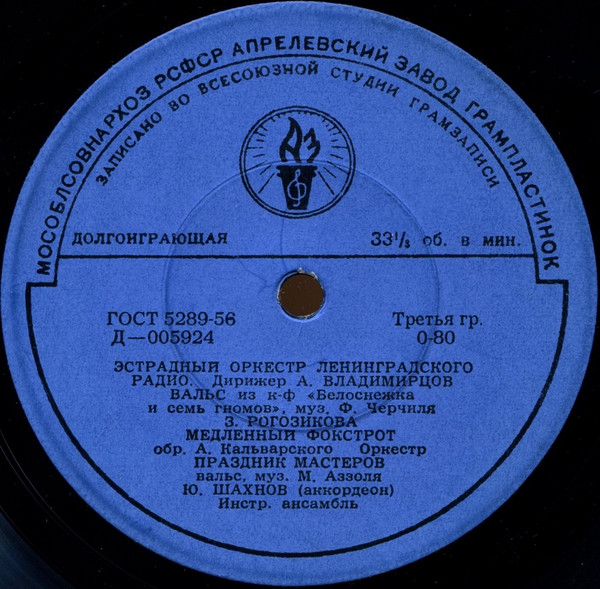 Эстрадный Оркестр Ленинградского Радио. Дирижер А. Владимирцов