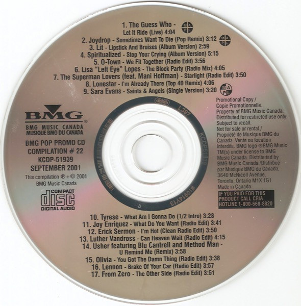 BMG Pop Promo CD Compilation #22