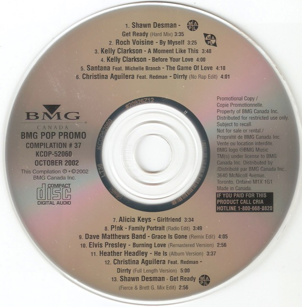 BMG Pop Promo CD Compilation #37