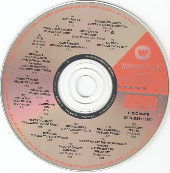 Warner Music Canada December 1999 - Vol. 416